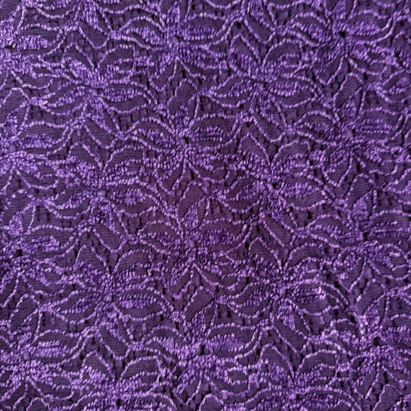 Maggie Barnes Catherines Shirt Top Women 3XWP Purple Lace Burnout Sheer Textured - Picture 5 of 6